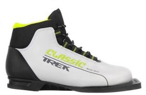 Ботинки лыжные TREK Classic ИК (серебро, лого салатовый)