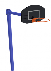 Стойка баскетбольная уличная (щит фанера влагостойкая 21мм овал односторонний с регулировкой положе