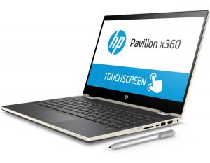 Ноутбук-трансформер HP Pavilion x360 14-cd0021ur, 14", IPS, Intel Core i5 8250U 1.6ГГц, 4Гб, 256Гб SSD, nVidia GeForce Mx130 - 2048 Мб, Windows 10, 4MS06EA, золотистый