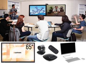 Комплект для проведения конференций и дистанционного обучения (Интерактивная панель Lumien 65", Веб-камера Logitech Conference, Моноблок Lenovo)