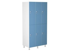 Шкаф для раздевалок WL 32-90 голубой/белый (ЛДСП)