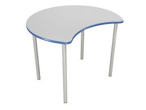 Круглый стол для коворкинга с вырезом (ст. Серая, кр. Синяя, мк. Серый)