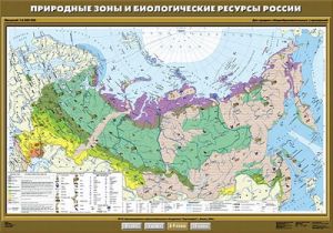 Учебн. карта "Природные зоны и биологические ресурсы России"100х140