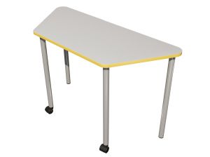 Стол трапеция нерегулируемый на 2 роликах (ст. Серая, кр. Желтая, мк. Серый)