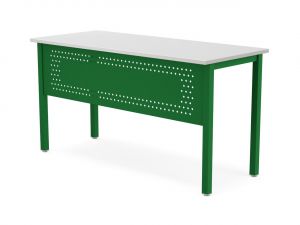  Стол цельносварной на металлокаркасе с перфорированным экраном 1400*600мм (ст. Серая, мк. Зелёный)