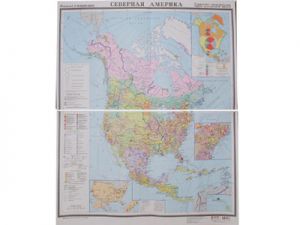 Учебная карта "Северная Америка" (социально-экономическая)